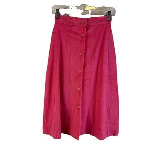 Vintage 80s Pink Terry Cloth Button Front Flowy Shirt USA Prep